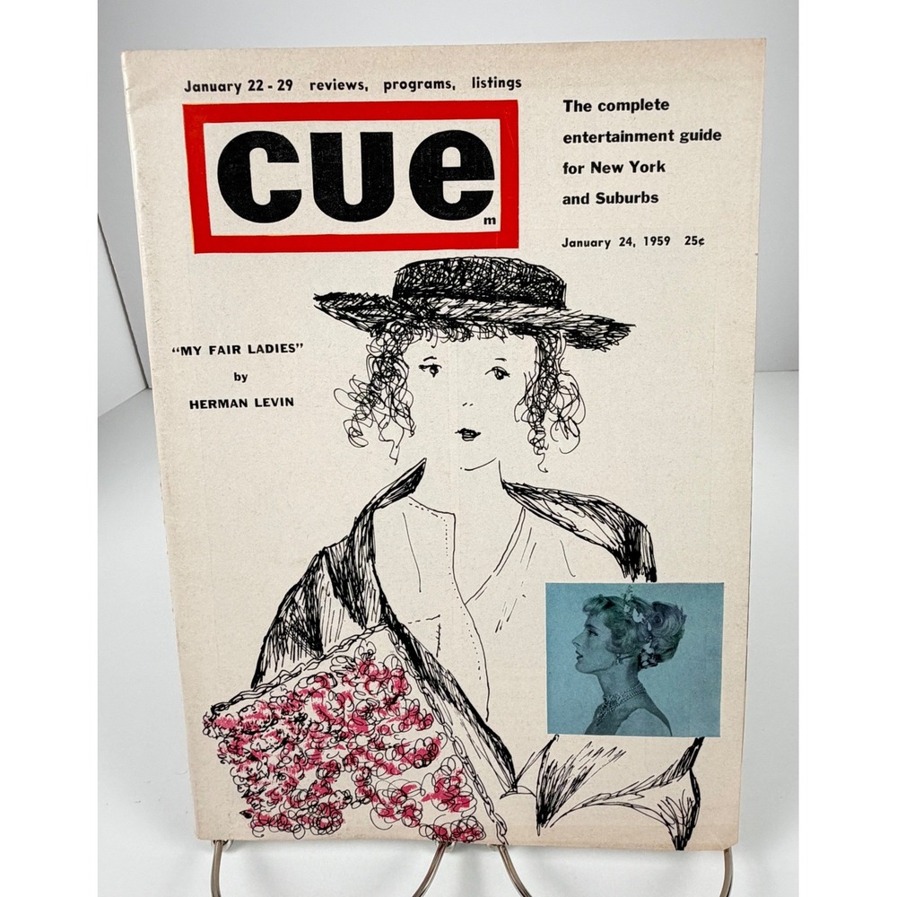 Vintage 1959 Cue Magazine My Fair Ladies Herman Levin NYC TV Ads January 24